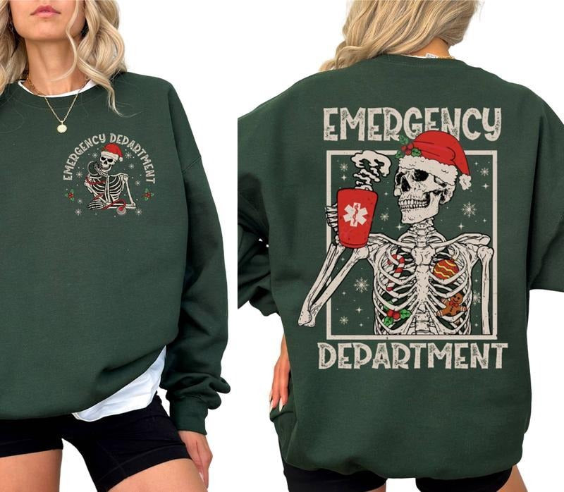 Ed Nurse Emergency Department Christmas Sweatshirt Sweatshirt, Er Christmas Shirt Hoodie, Nurse Gifts, Xmas Nursing...
