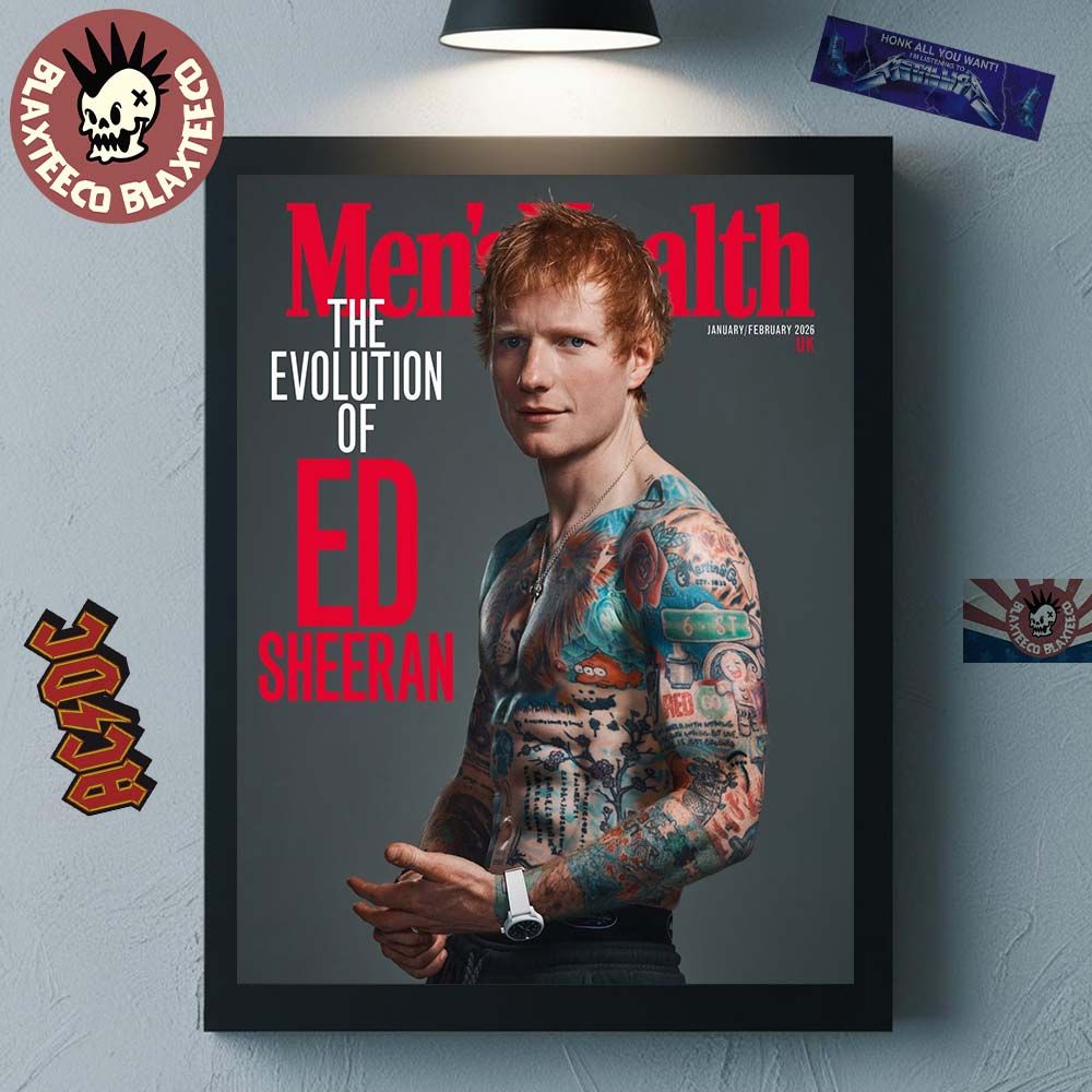 Ed Sheeran Graces The Cover Of Mens Health Uk Magazine January February 2026 Issue The Evolution Of Ed Decor Poster Canvas