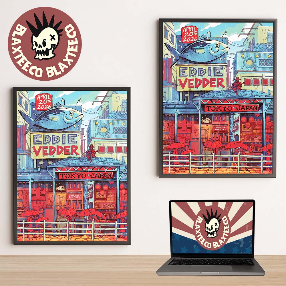 Eddie Vedder Tokyo Japan 2026 Venue Poster At Tokyo Garden Theater On April 20 2026 Home Decor Poster Canvas