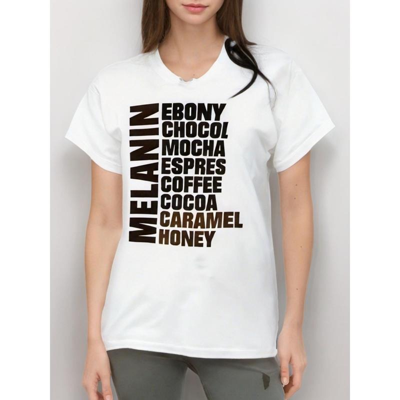 Effortless Elegance: Chic Alphabet Casual Tee - Durable, Mid-Elastic Knit for Spring-Fall Comfort Hoodie, Sweatshirt