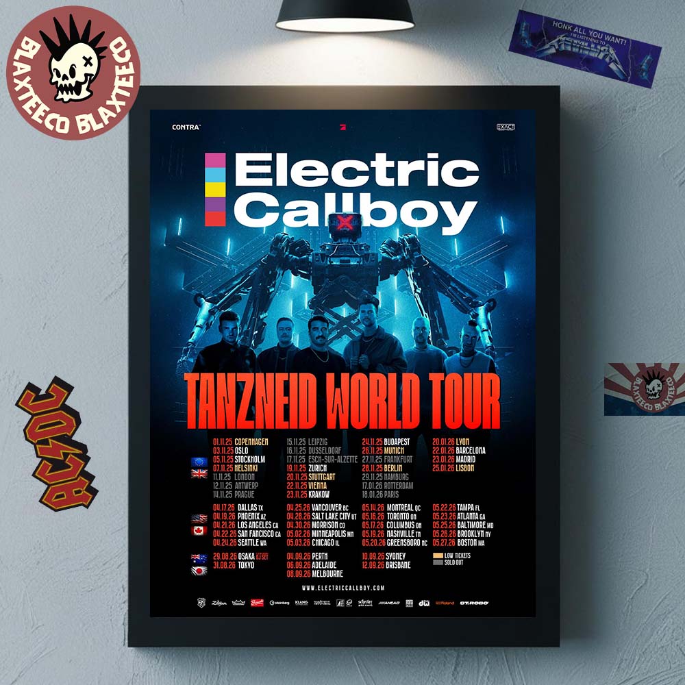 Electric Callboy Tanzneid World Tour 2025 2026 USA Canada Japan And Australia Schedule Dates Decor Poster Canvas