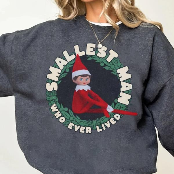 Elf on the Shelf Ugly Christmas Fleece Sweatshirt for Women, Funny Holiday Shirt, Perfect Family Xmas Gift Hoodie