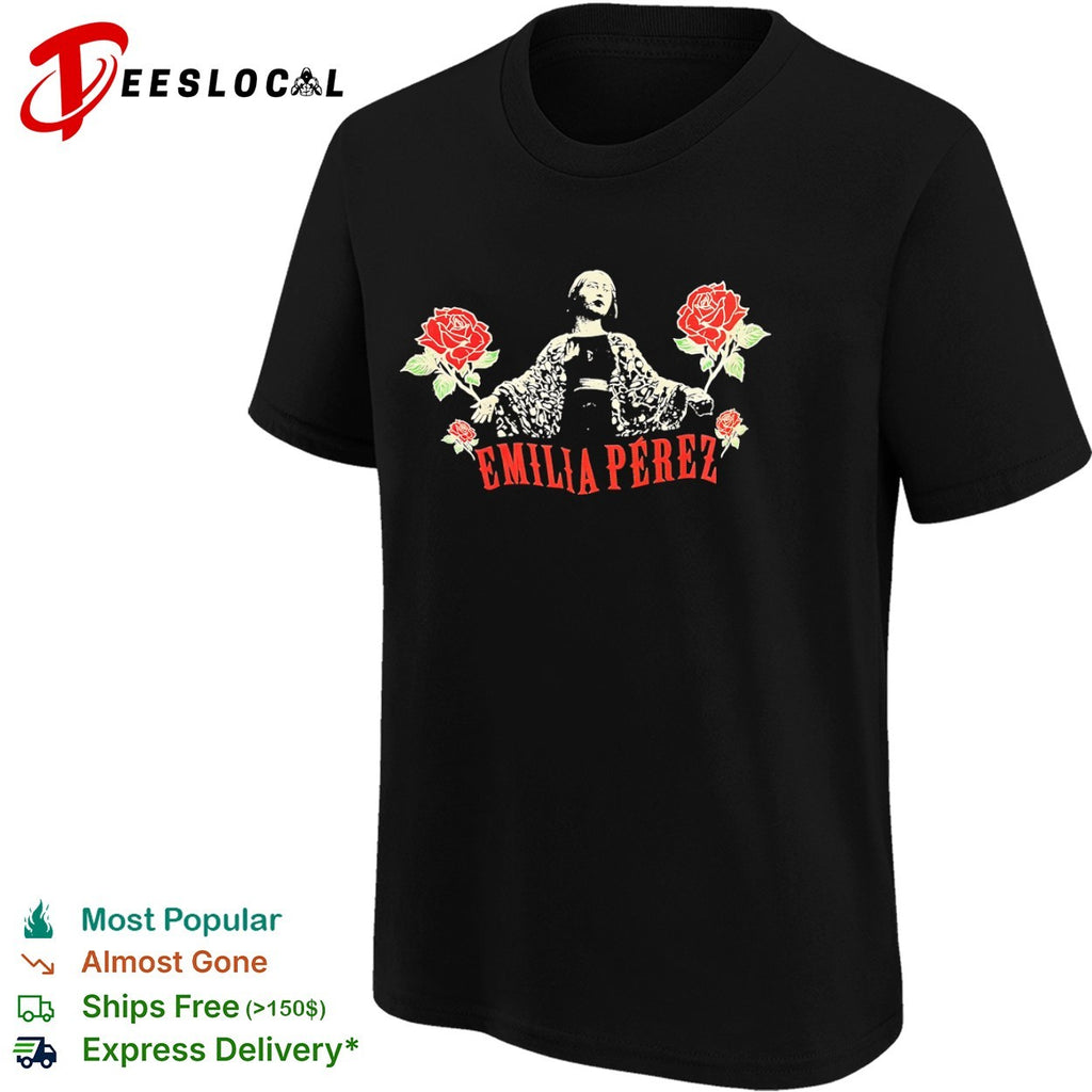 Emilia Perez Movie Logo Rose Floral Shirt
