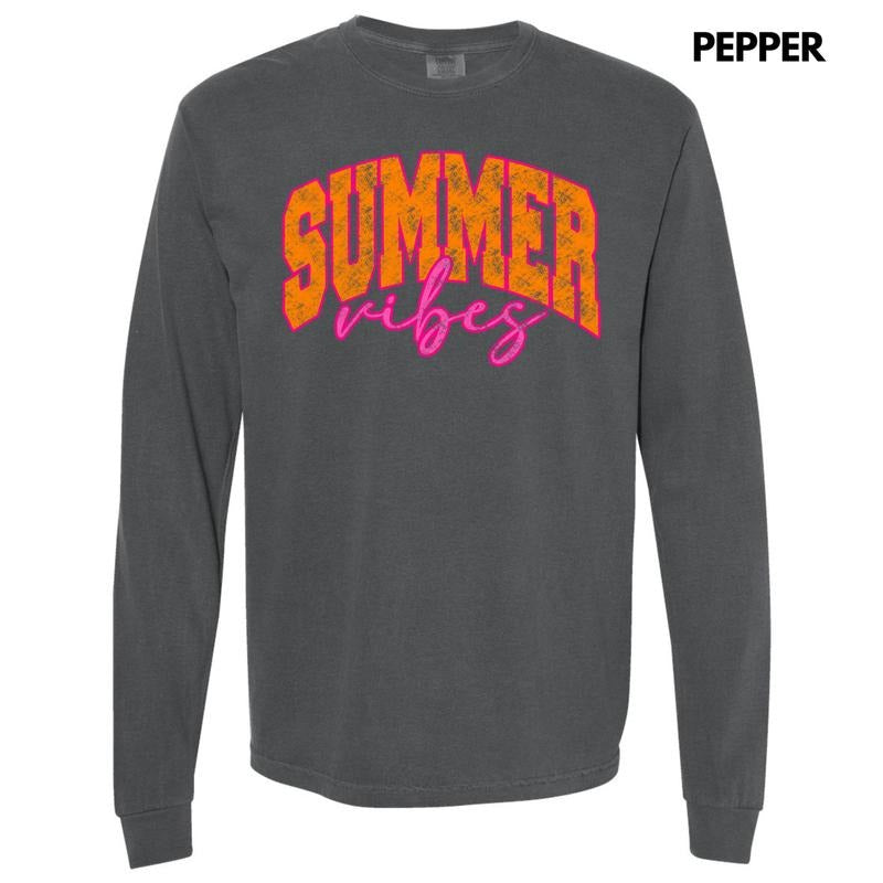 Energetic Summer Vibes Long Sleeve Comfort Colors T-Shirt 'NLB' Hoodie, Sweatshirt | PodTeesHub.com