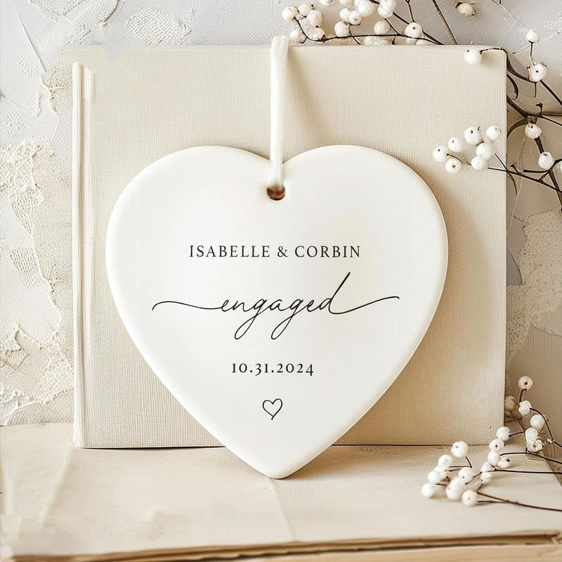 Engaged Ornament 2025 - Custom Engagement Ornament with Names & Date - Personalized Wedding Ornament T-Shirts, Hoodie,...