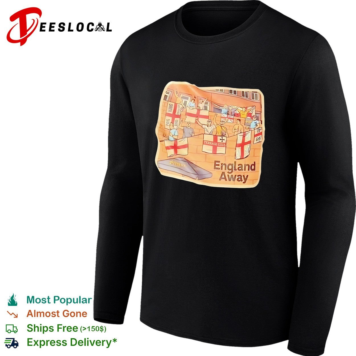 England Away For King and Country Terrace Cult England Flag shirt