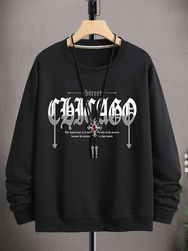 Essentials Hoodie Unisex Men's Letter Print Round Neck Sweatshirt without Necklace, Gothic Crew Neck Long Sleeve Pullover...