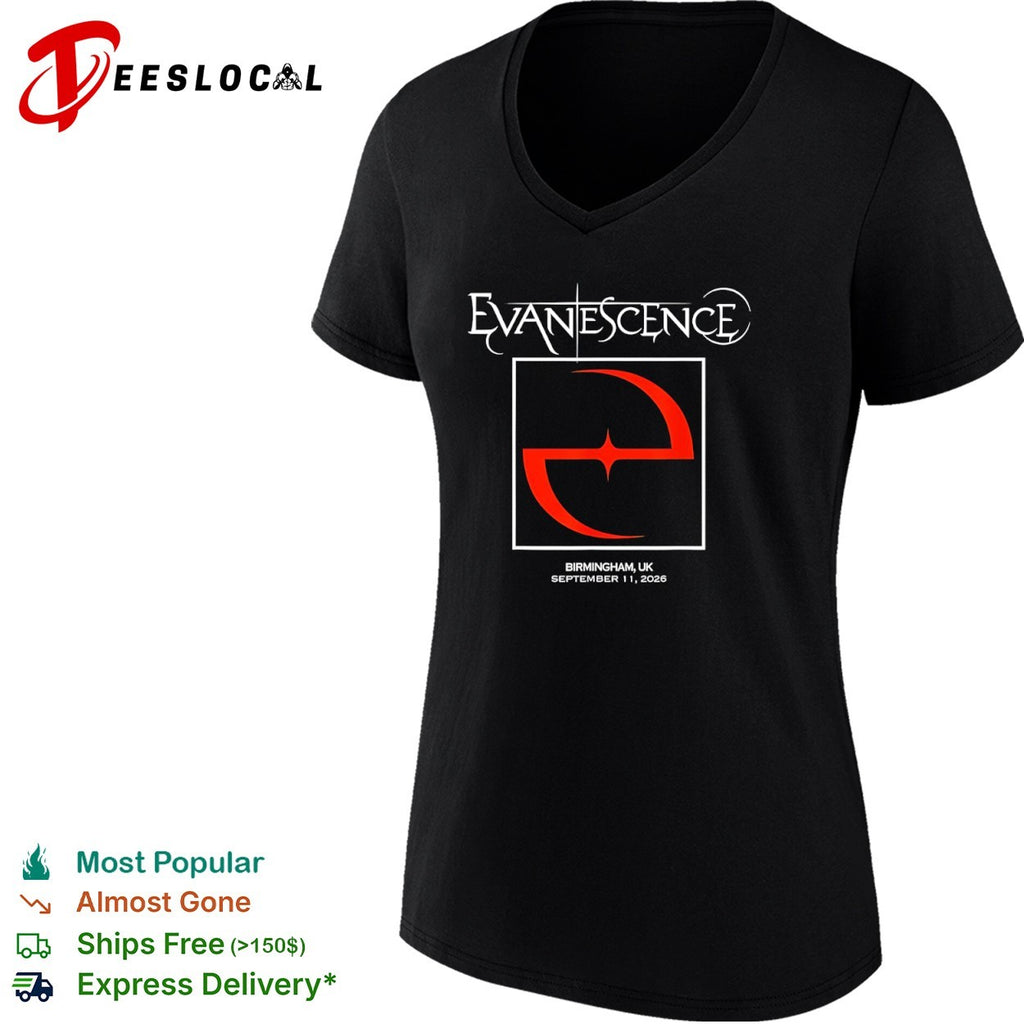 Evanescence Birmingham UK September 11 2026 logo shirt