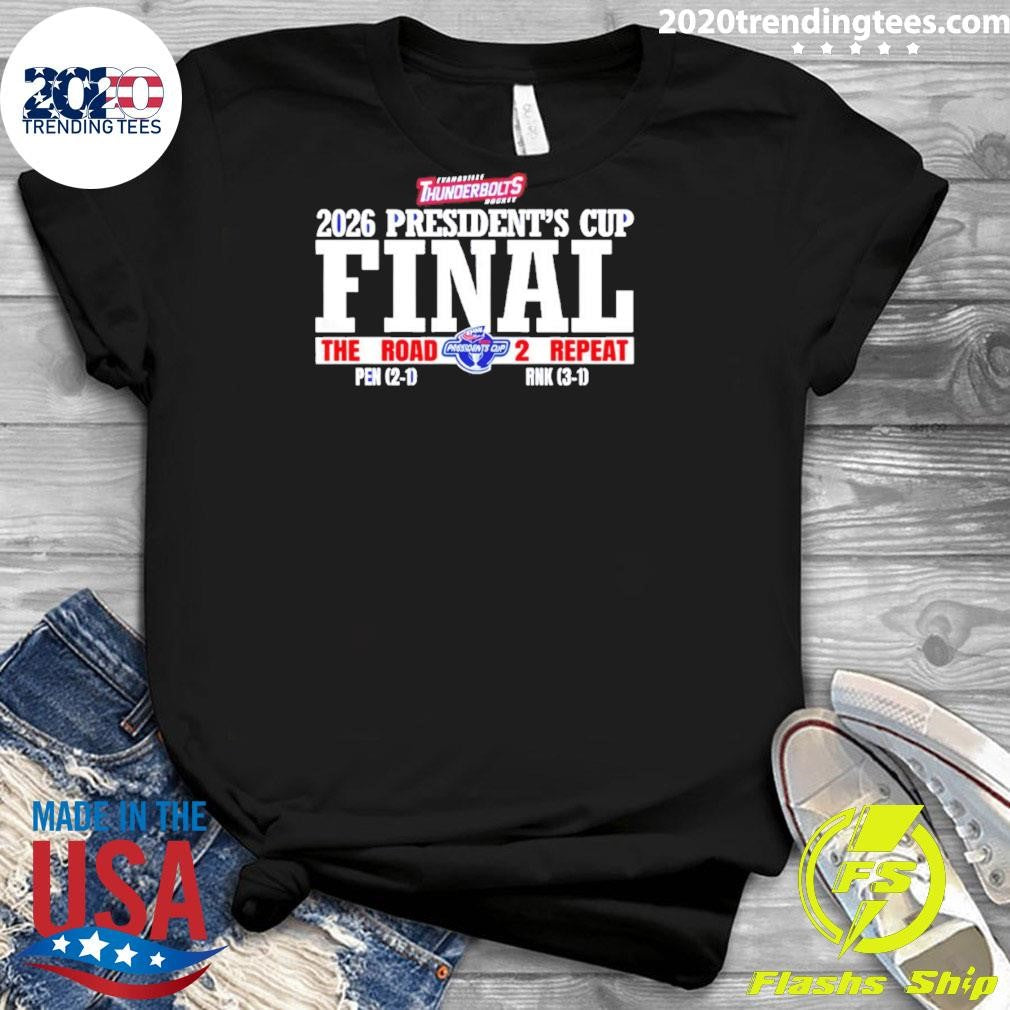 Evansville Thunderbolts Hockey President’s Cup The Road 2 Repeat 2026 Shirt