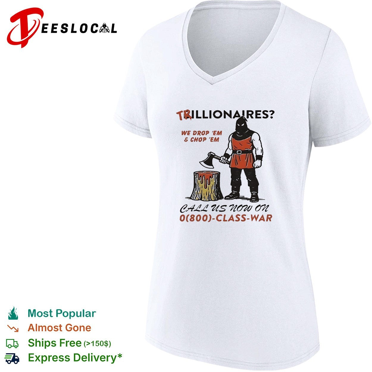 Executioner holding axe and stump shirt