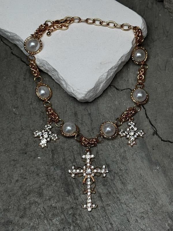 Crystal Clear Cross Choker 12" w/ Extender T-Shirts, Hoodie, Sweatshirt | PodTeesHub.com