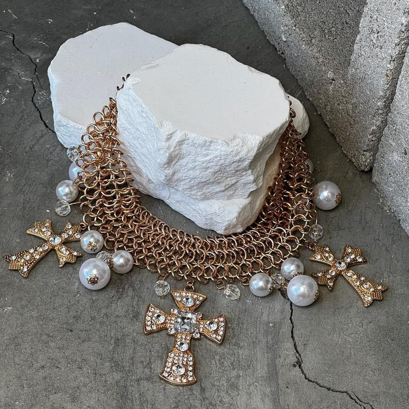 Timeless Cross & Pearl Choker 10" w/ Extender T-Shirts, Hoodie, Sweatshirt | PodTeesHub.com