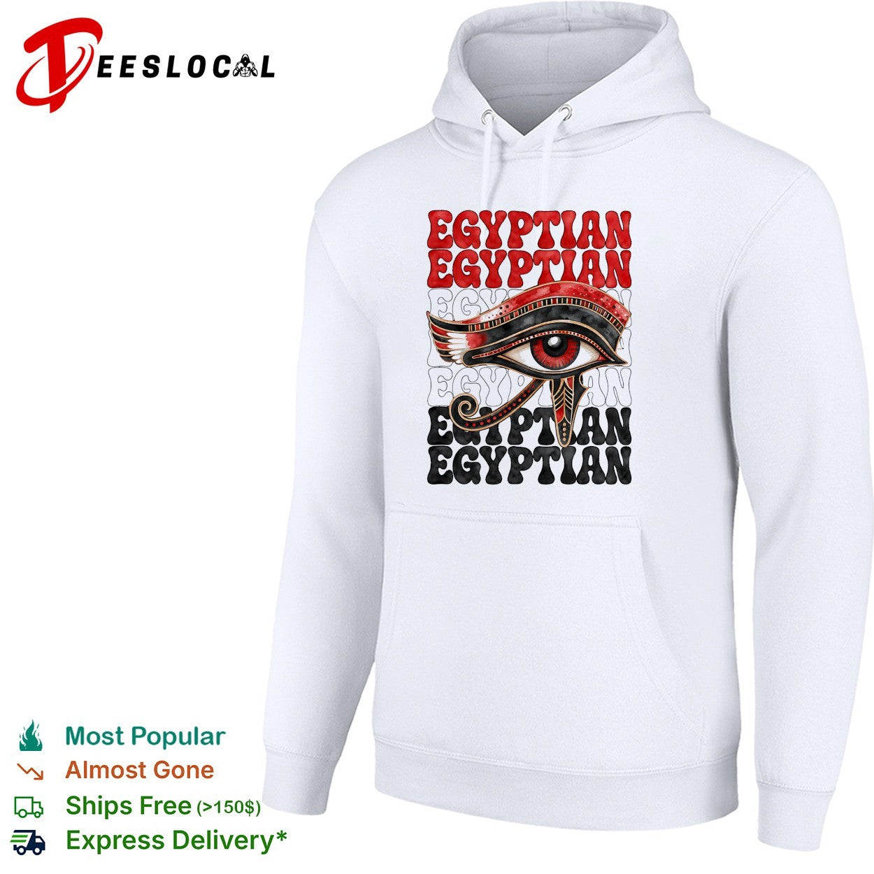 Eye of Ra Egyptian stacked text shirt
