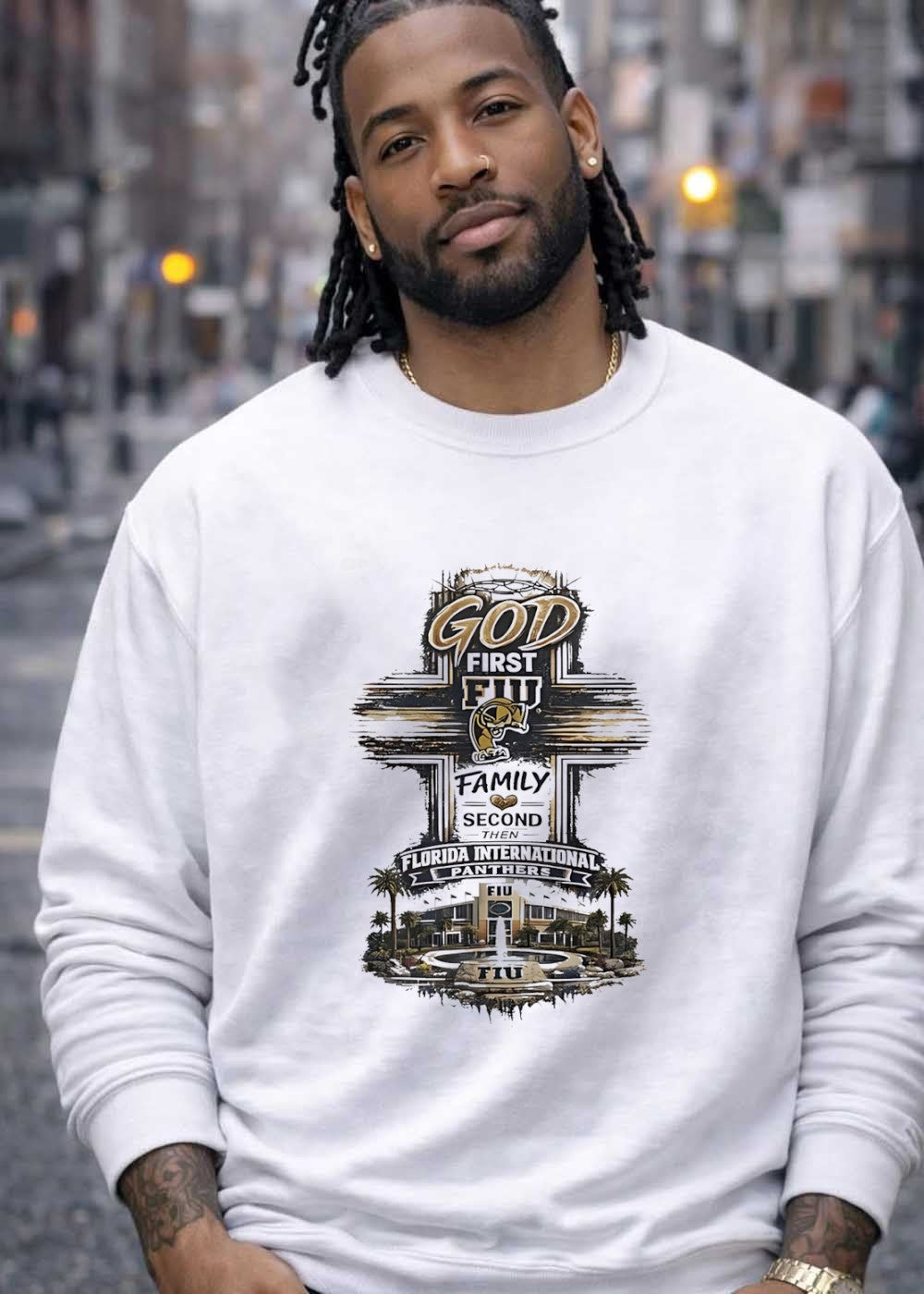 FIU Panthers God First Family Second Then Florida International Panthers T-Shirt