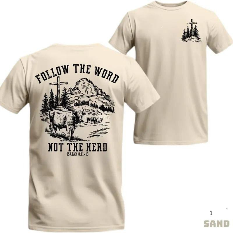 Faith 2025 Cross Cow Mountain Graphic T-shirt, Unisex Menswear Top for Church or Outdoor Wear, Evangelical Christian...