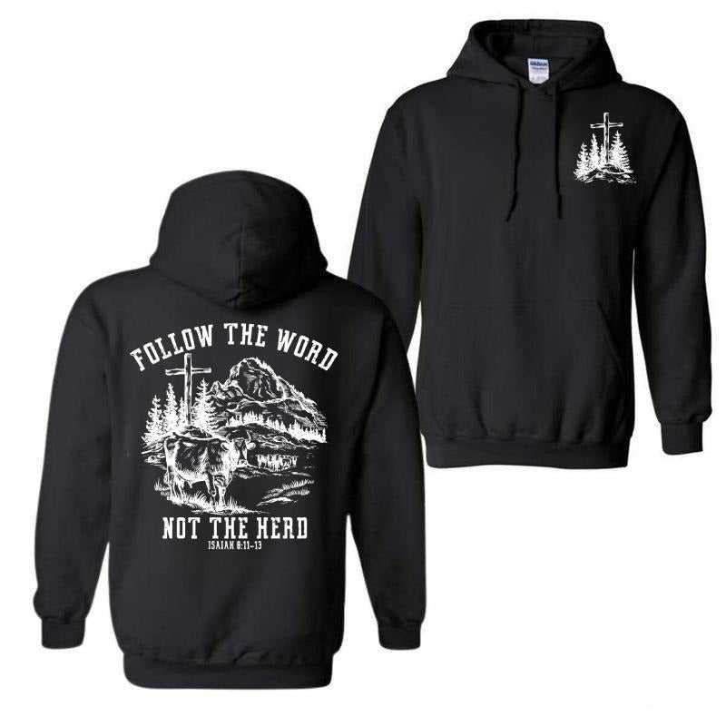 Faith 2025 Cross Cow Mountain Hoodie, Unisex Menswear Top for Church or Outdoor Wear, Evangelical Christian Message,...