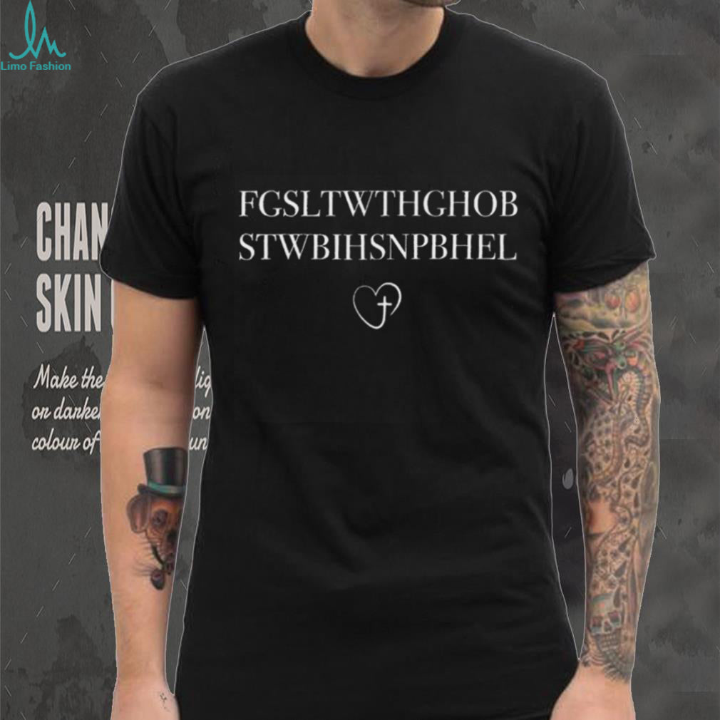 Faith Based Cross Heart Initial Abbreviation T Shirt