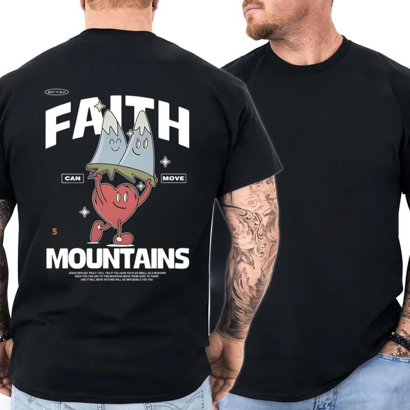 Faith Can Move Mountains Shirt, I Love Jesus Tee, Vintage Christian T-Shirt, Easter Gift, Full Size Unisex Cotton Top...
