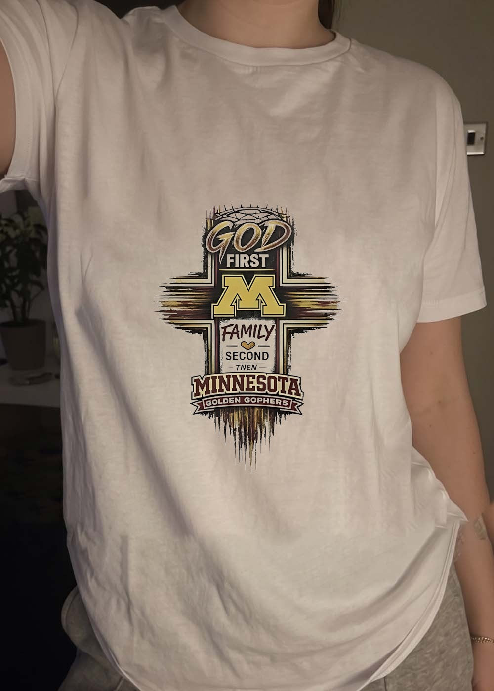 Faith Family Sports. God First Family Second Then Minnesota Golden Gophers T-Shirt