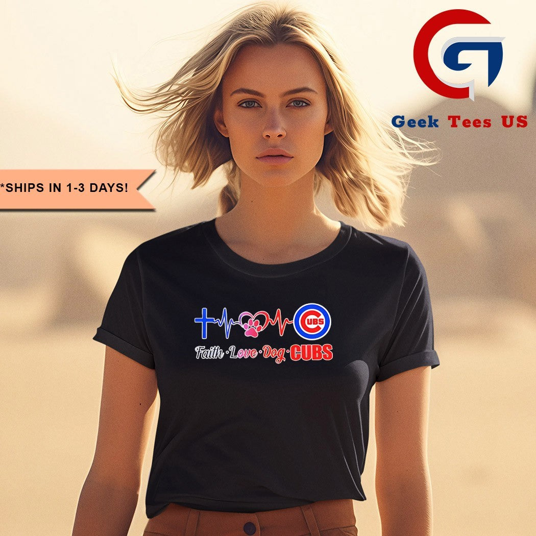 Faith Love Dog Chicago Cubs Heartbeat 2025 shirt