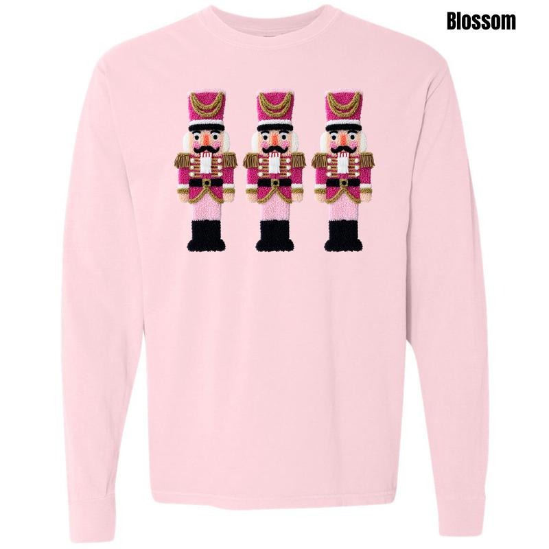 Fake Chenille Nutcrackers Comfort Colors Long Sleeve T-Shirt 'NLB' Hoodie, Sweatshirt | PodTeesHub.com