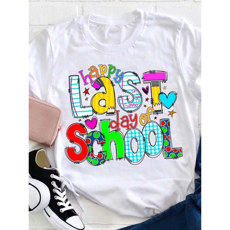 [Machine Washable] Women's Casual Teacher T-Shirt | Short Sleeve, Round Neck | Machine Washable | Women |...