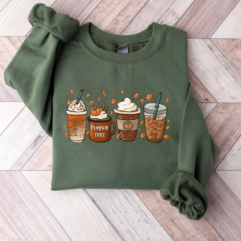 Fall Coffee Sweatshirt, Fall Sweater, Pumpkin Spice Sweatshirt, Cute Fall Sweater, Womens Fall Sweater, Coffee...