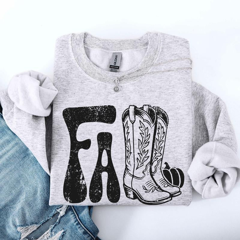Fall Cowboy Boots, Western, Autumn Sweatshirt T-Shirts, Hoodie | PodTeesHub.com