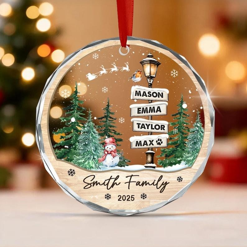 Family Names Christmas Ornament 2025, Personalized Family With Pets Ornaments, Family of 3 4 T-Shirts, Hoodie, Sweatshirt