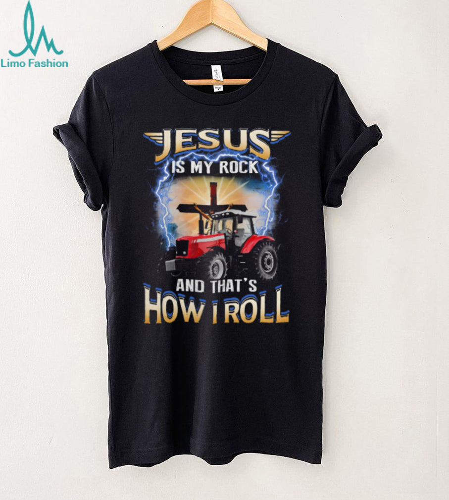 Farmer Red Tractor Jesus Is My Rock Faith Shirt
