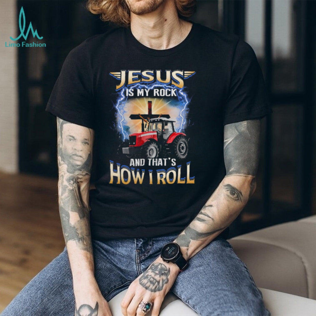 Farmer Red Tractor Jesus Is My Rock Faith Shirt