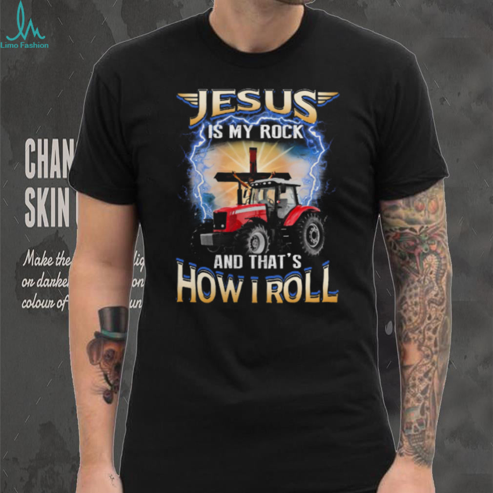 Farmer Red Tractor Jesus Is My Rock Faith Shirt