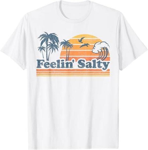 Feelin Salty T-shirt, Vintage Sunset Shirt, Palm Trees Tee, Summer Tee, For Men, For Women Hoodie, Sweatshirt