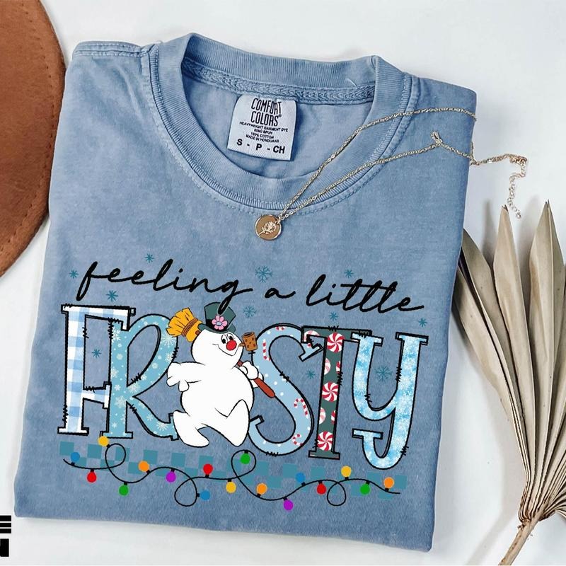 Feeling A Little Frosty Shirt, Cute Snowman Tee, Christmas Gift, Cute Winter Sweatshirt, Snowman Sweater, Comfort Colors...