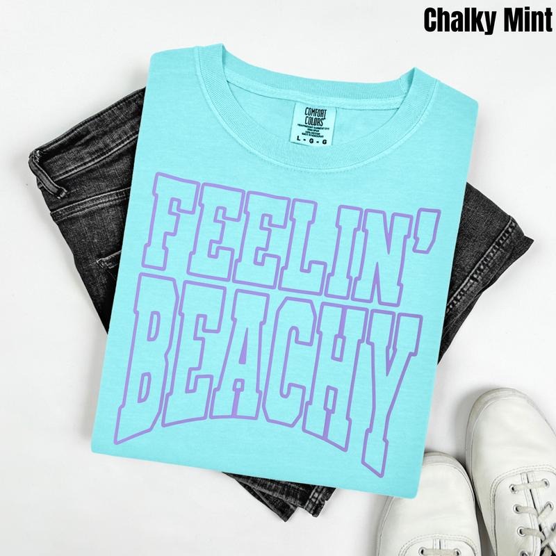 Feeling Beachy Lavender PUFF Comfort Colors T-Shirt Hoodie, Sweatshirt | PodTeesHub.com