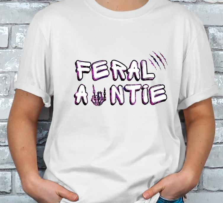 Feral Auntie T-shirt Hoodie, Sweatshirt | PodTeesHub.com