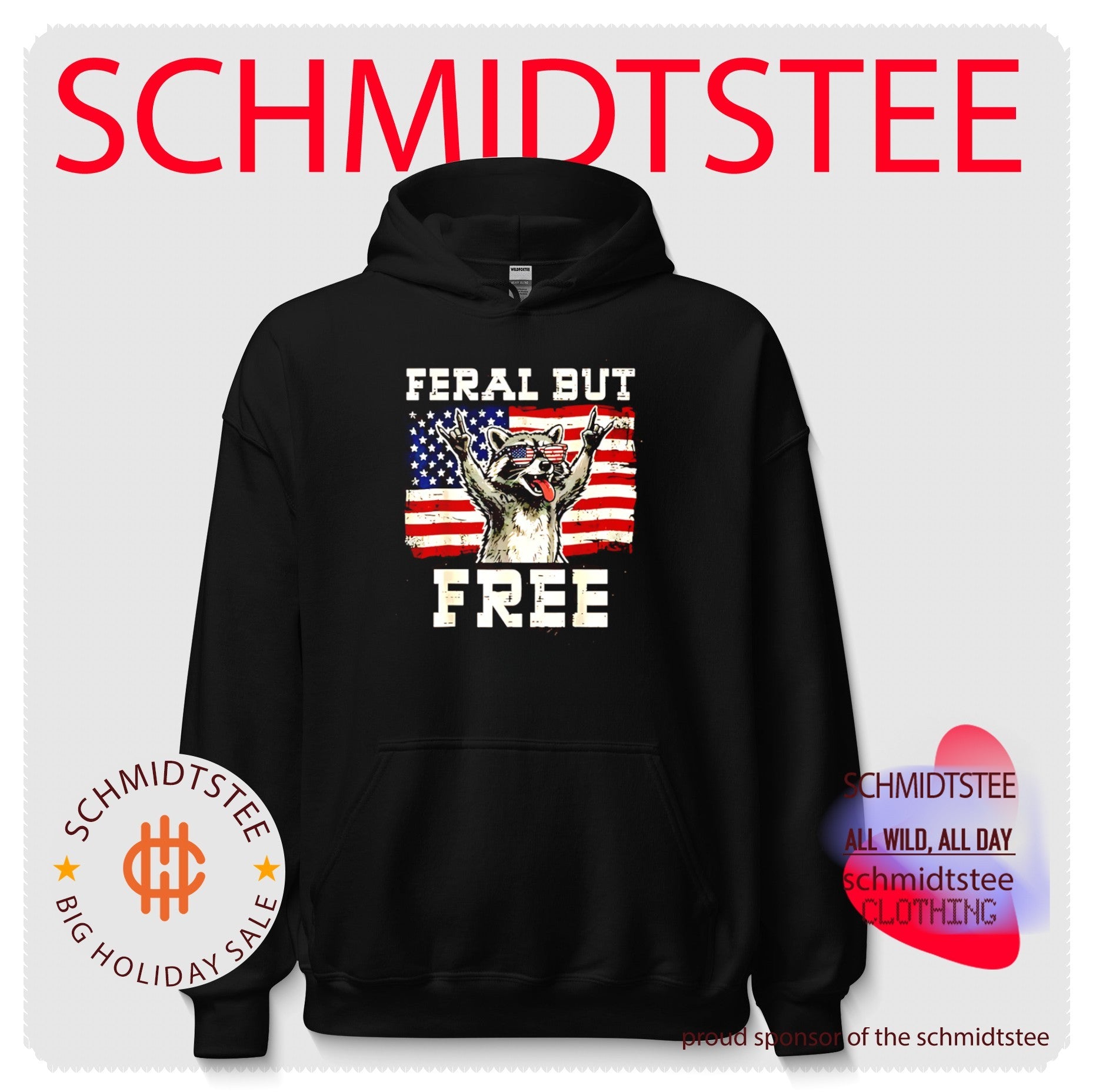 Feral but Free Raccoon American Flag 4th of July shirt