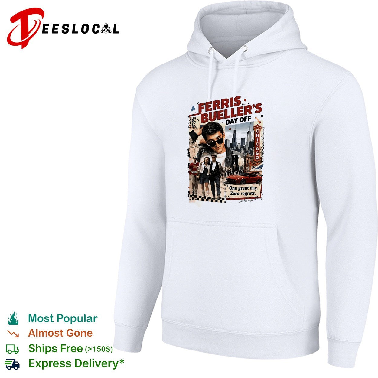 Ferris Bueller’s Day Off one great day zero regrets Chicago movie collage shirt
