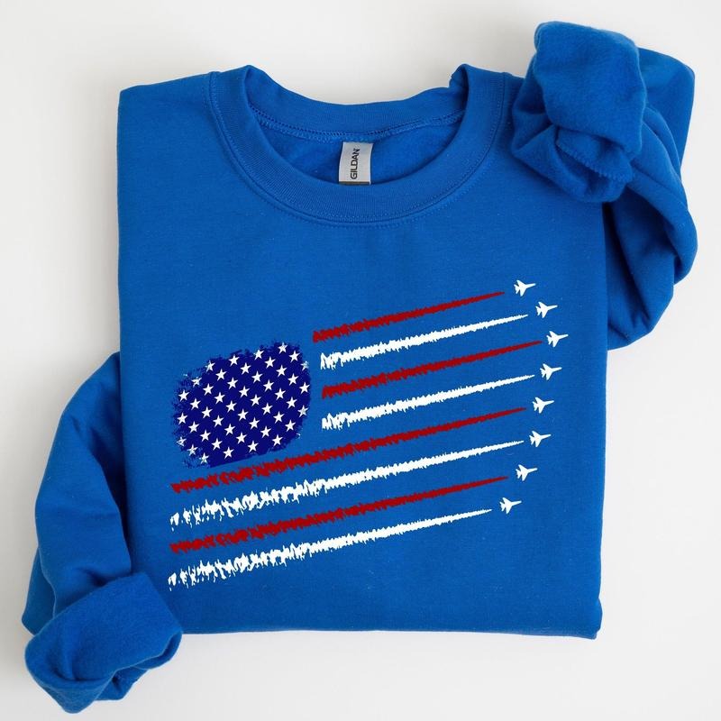 Fighter Jets, Navy, Air Force, American Flag, Sweatshirt, Women's Crew Neck, Crewneck T-Shirts, Hoodie | PodTeesHub.com