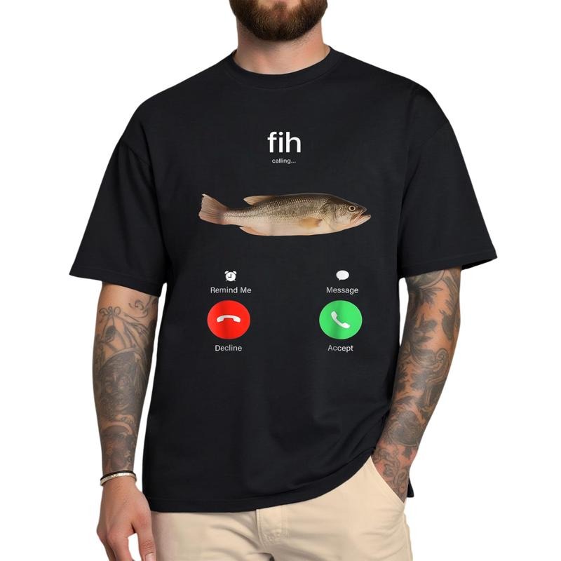 Fih Calling Remind me Message Decline Accept Phone Call Fish T-Shirt Hoodie, Sweatshirt | PodTeesHub.com