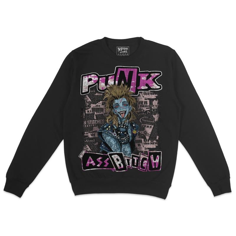Fleece Crewneck Sweatshirt - Punk Girl, Humor, Dark Comedy, Alt Fashion, Alternative Motivational Gift, Alternative...