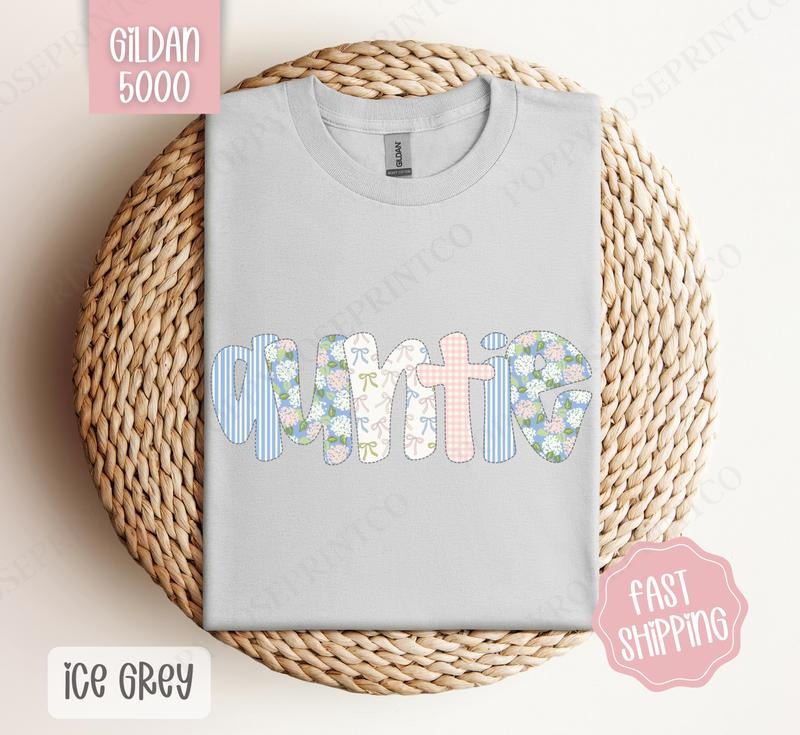 Floral Auntie Gildan Shirt, Cute Aunt Tshirt, Coquette Auntie Tee Hoodie, Sweatshirt | PodTeesHub.com