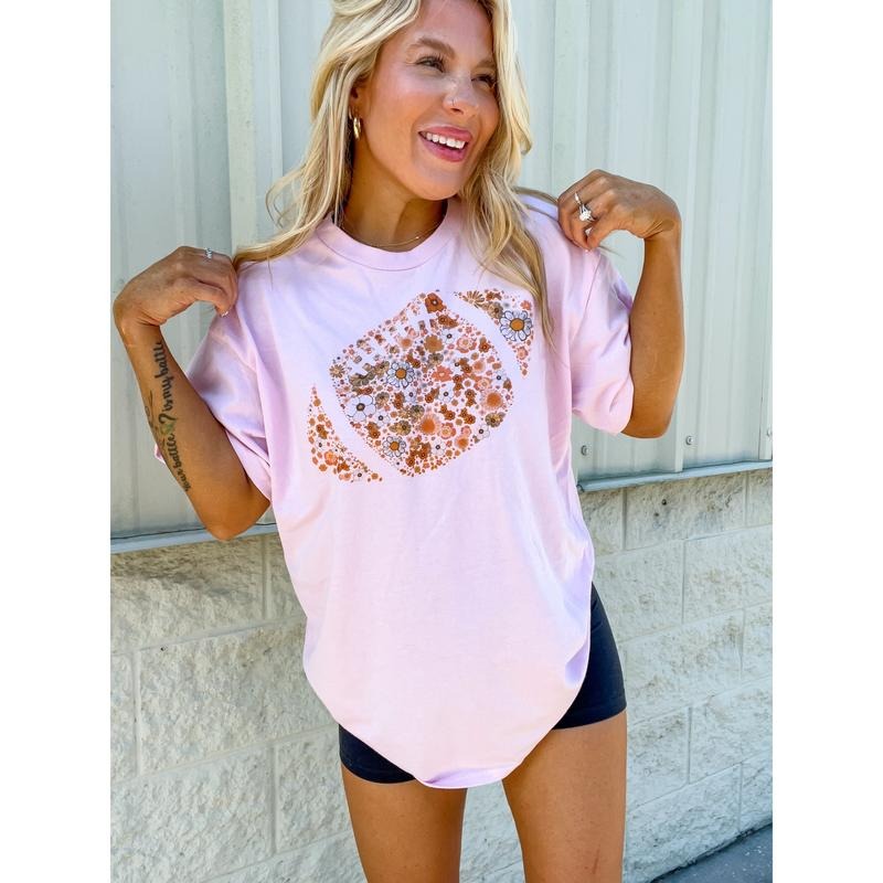 Floral Football Graphic Top T-Shirts, Hoodie, Sweatshirt | PodTeesHub.com