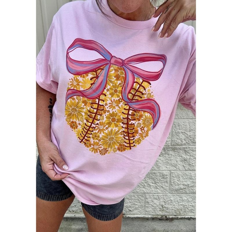 Floral Softball Graphic Top T-Shirts, Hoodie, Sweatshirt | PodTeesHub.com