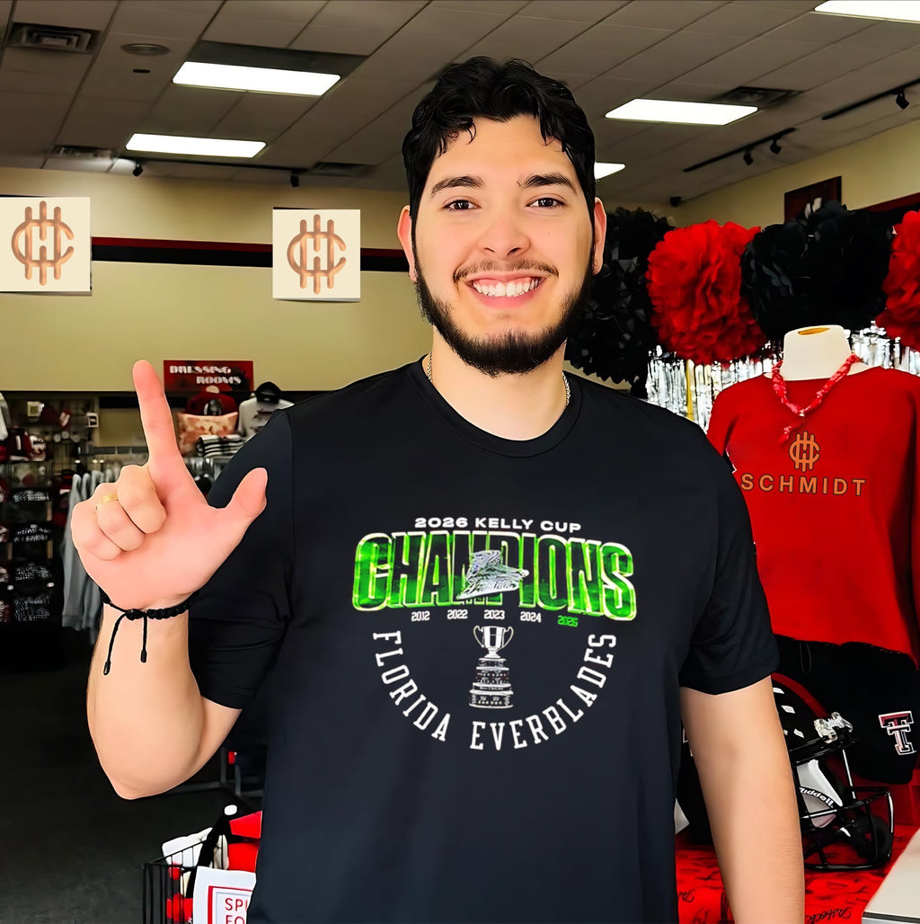 Florida Everblades 2026 Kelly Cup Champions trophy shirt