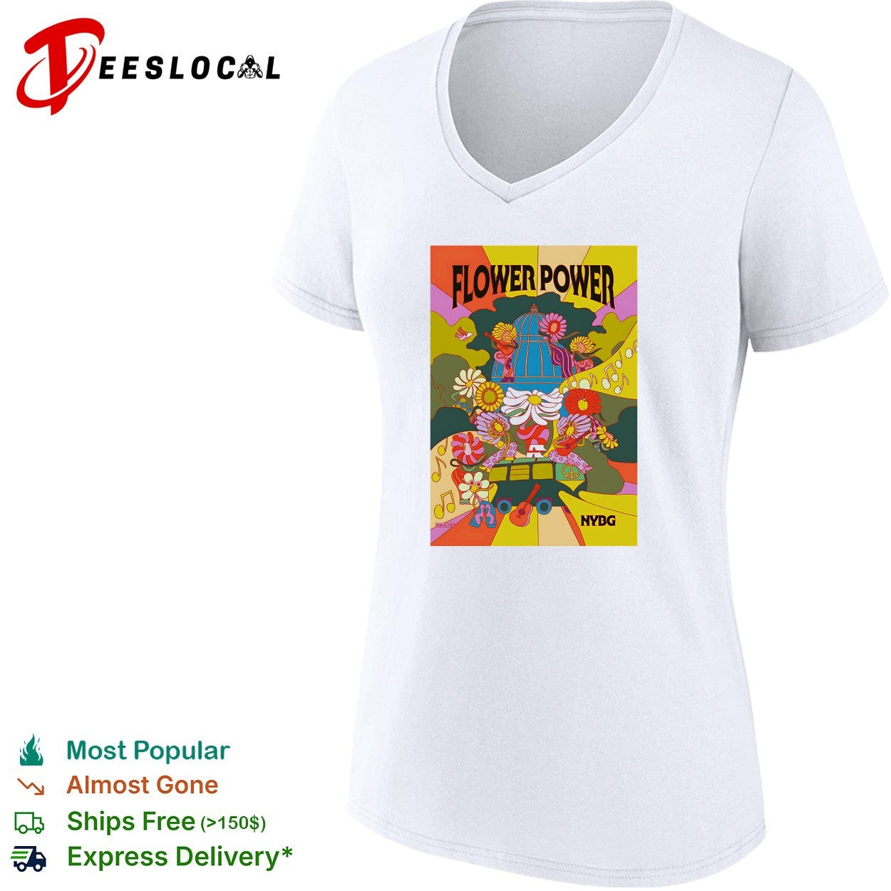 Flower power New York Botanical Garden psychedelic hippie shirt