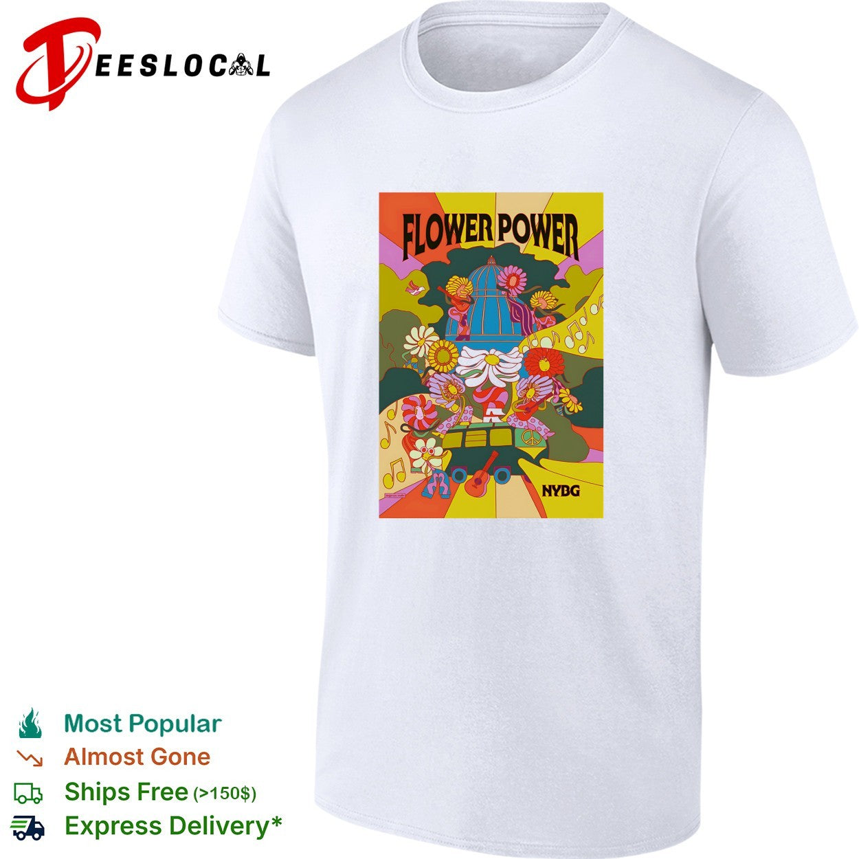 Flower power New York Botanical Garden psychedelic hippie shirt