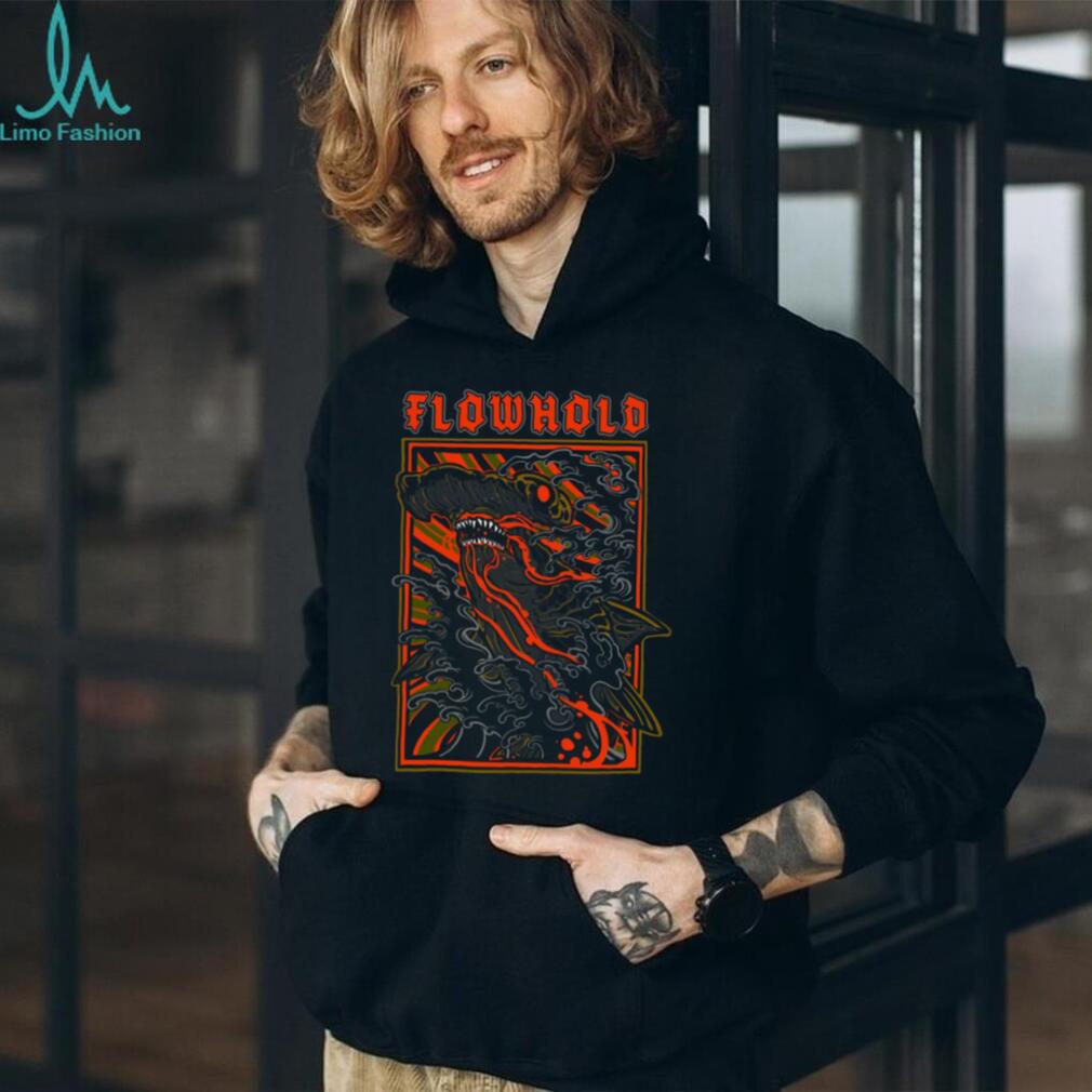 Flowhold Hammerhead Shark Ocean Wave Graphic Streetwear T Shirt