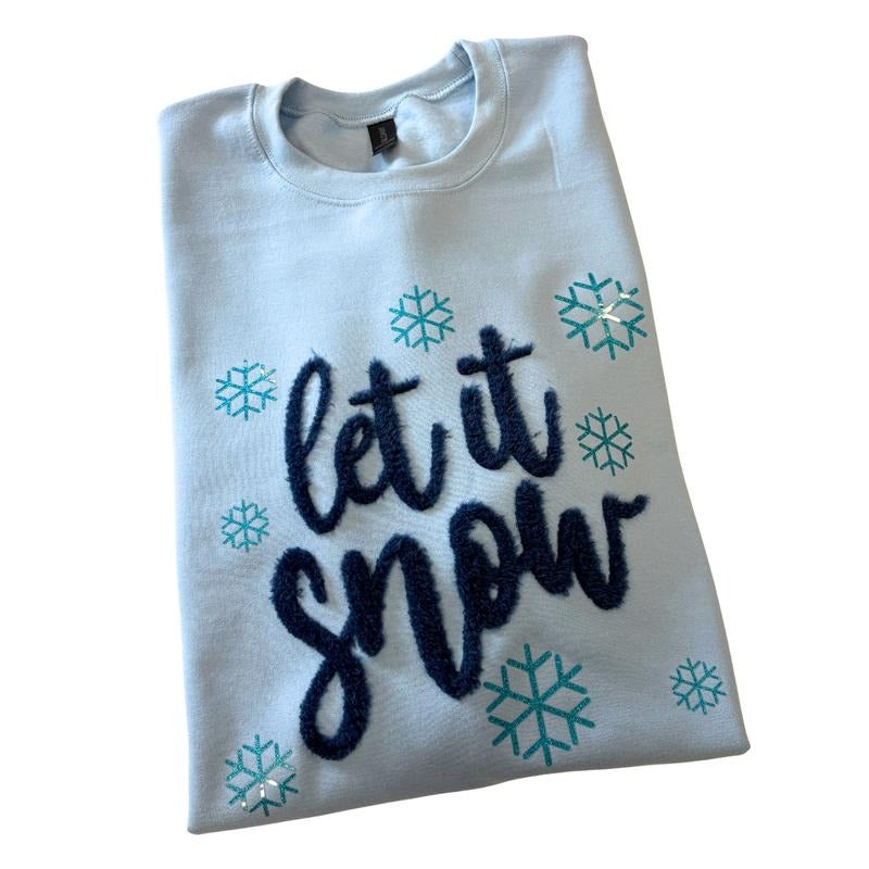 Fluffy Let It Snow Patch Sweatshirt T-Shirts, Hoodie | PodTeesHub.com