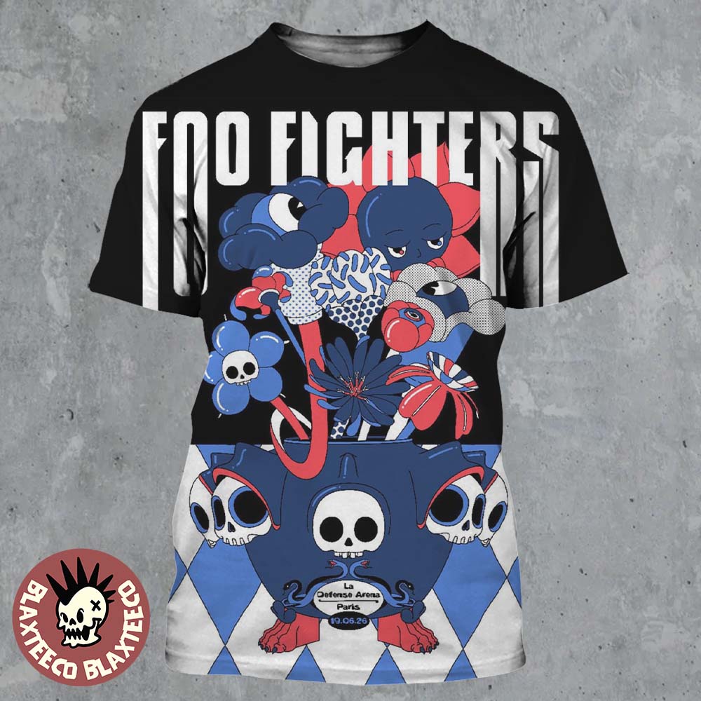 Foo Fighters Paris France 2026 Event Poster At La Defense Arena On 19 June 2026 All Over Print Shirt